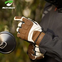 motoboy brown gray retro vintage full finger touch screen mens motorcycle racing gloves motorbike riding motocross accessories