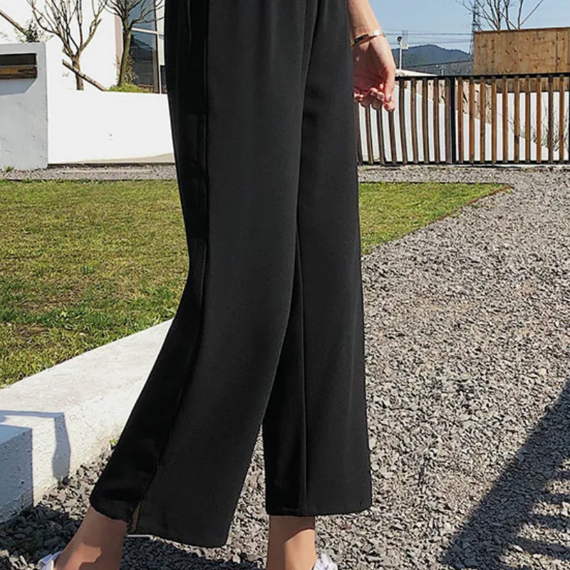 

Pants Women Korean Style Loose All-match Daily Trendy Womens Elegant High Waist Wide Leg Comfortable Long Trousers Spring Casual