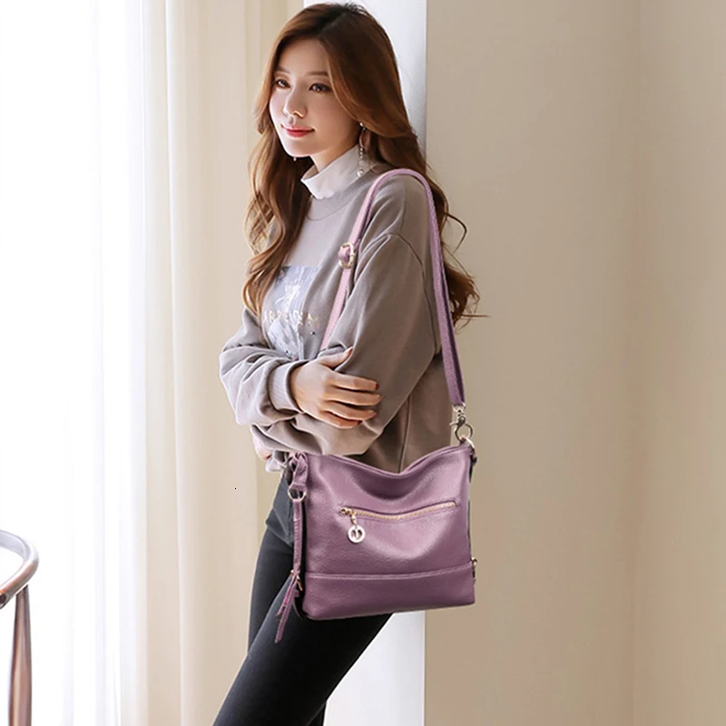 Многофункциональные мягкие кожаные роскошные женские ручные сумки через плечо