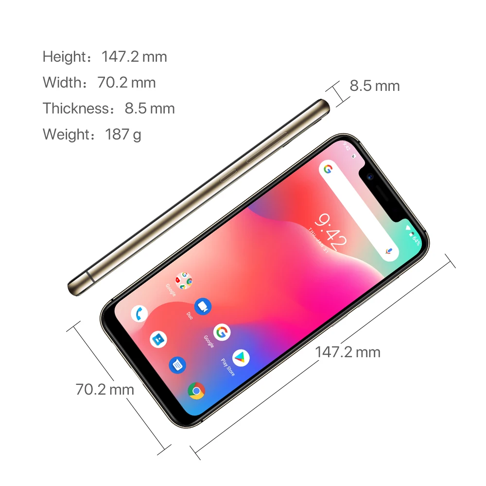 UMIDIGI A3 Pro глобальная полоса Android 9,0 5," 19:9 полноэкранный мобильный телефон 3 ГБ+ 32 ГБ 12 Мп+ 5 Мп разблокировка лица двойной 4G смартфон