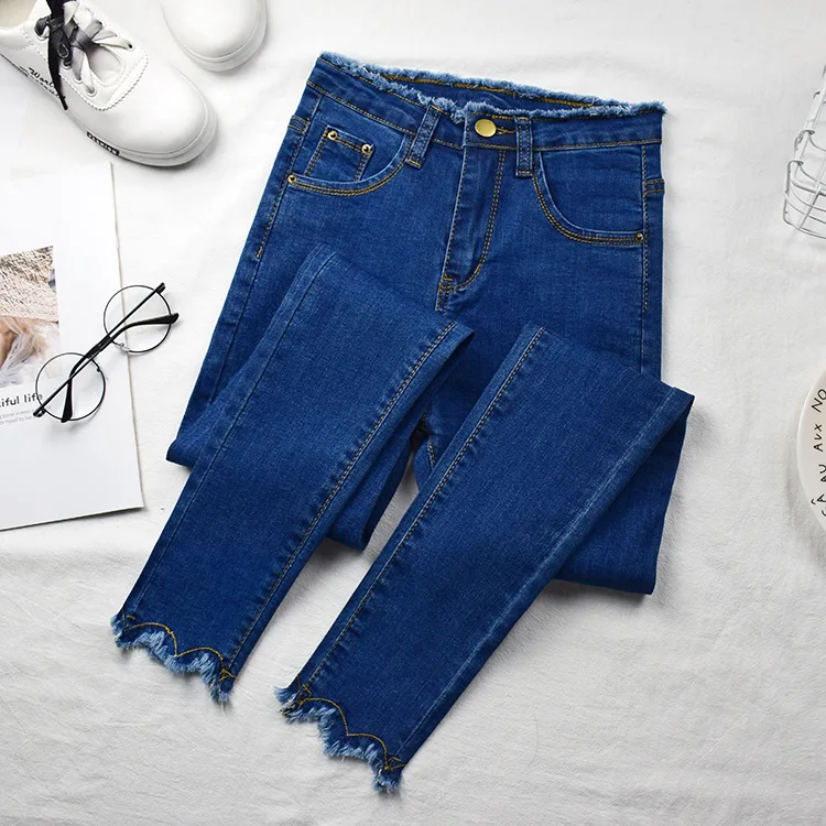 

2020 Spring Jeans For Women High Waist Skinny Pencil Blue Denim Pants women Black Stretch Bottoms Slim Pants For Women Trousers
