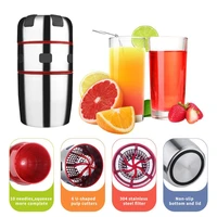 hand juicer manual cirtus press juicer portable stainless steel lid rotation squeezer with filter kitchen tools
