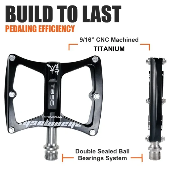 Сверхлегкая велосипедная педаль T336 4 подшипника титановый стержень герметичная