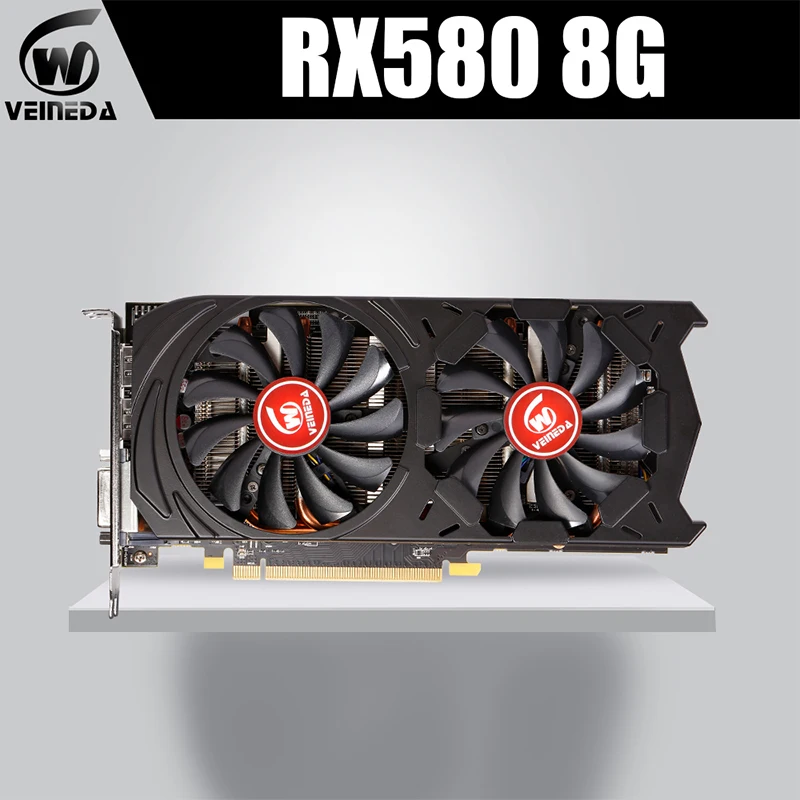 Veineda RX580 8 Гб Графика карты с высоким разрешением AMD Radeon 2048SP видео Экран GPU
