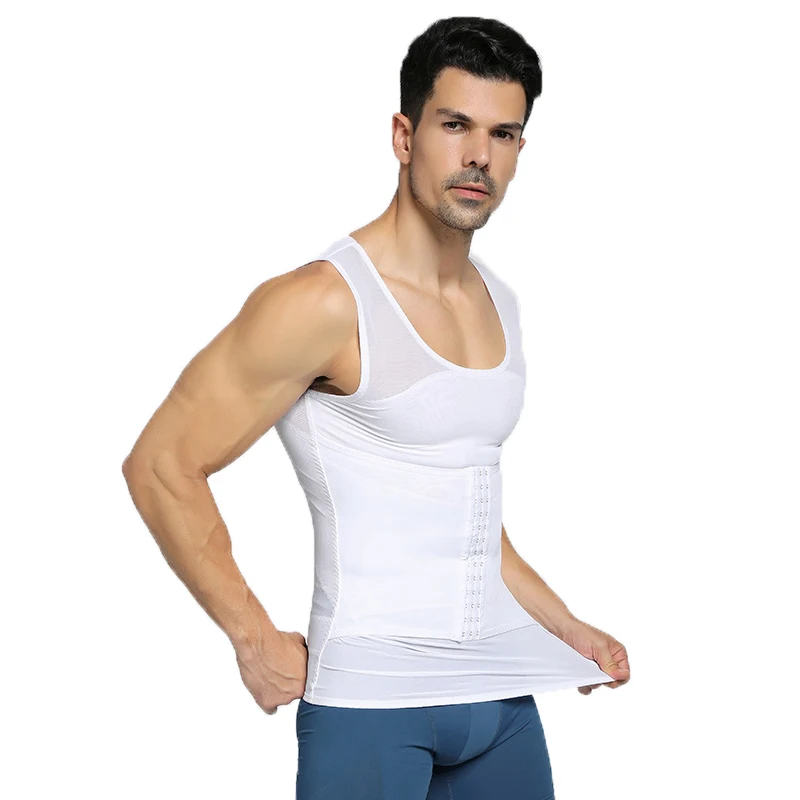Slimming Body Shaper Men Gynecomastia Vest Back Support Waist Trimmer Adjustable Belly Control Tank Tops Abdominal Vest  Corset