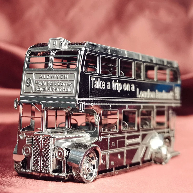 

Hot 3D Metal Model Kits London Bus Car Assemble Model Puzzle 2 Sheets DIY 3D Laser Cut Model Puzzle Toys for Adult Home Decor