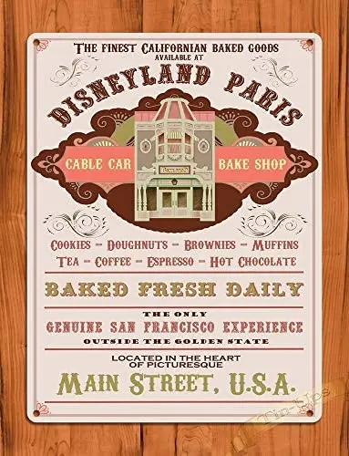 

Bernice disneyland Paris Bakery Main Street Ride Art Poster TIN Sign