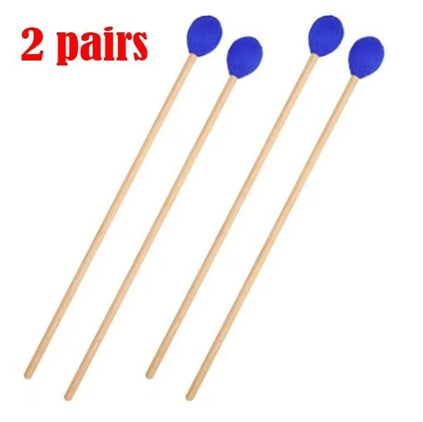 

2 Pairs Medium Marimba Stick Mallets Beech Wood Handle Xylophone Glockensplel Mallet For Percussion Instrument Acces Blended