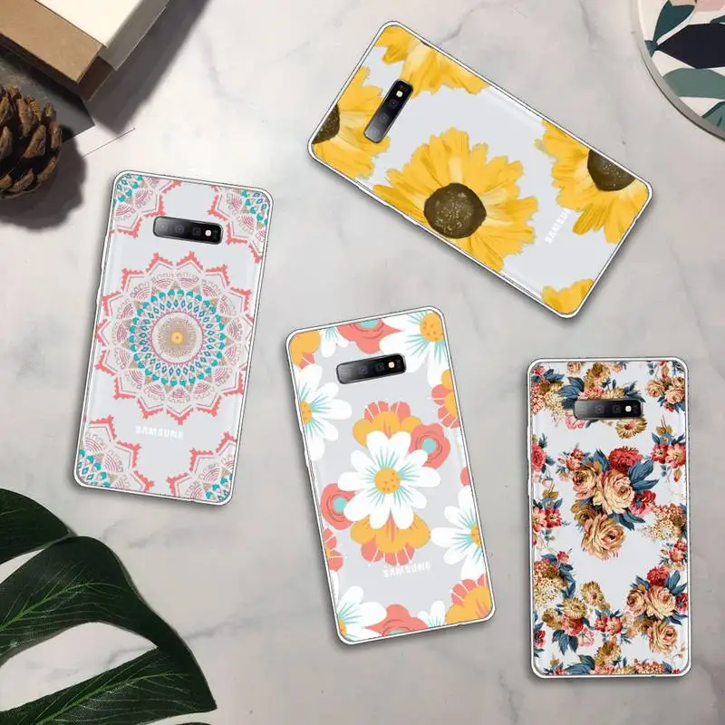 

Cute cartoon daisy flower Phone Case Transparent For Samsung Galaxy A71 A21s S8 S9 S10 plus note 20 ultra