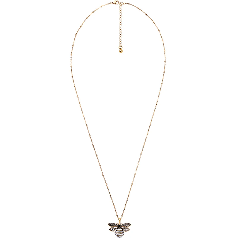 Крыло Yuk Tak Lange Bee Ketting для Vrouwen Винтажный Золотой Kleur Gesimuleerde Parel вешалка Modus Sieraden