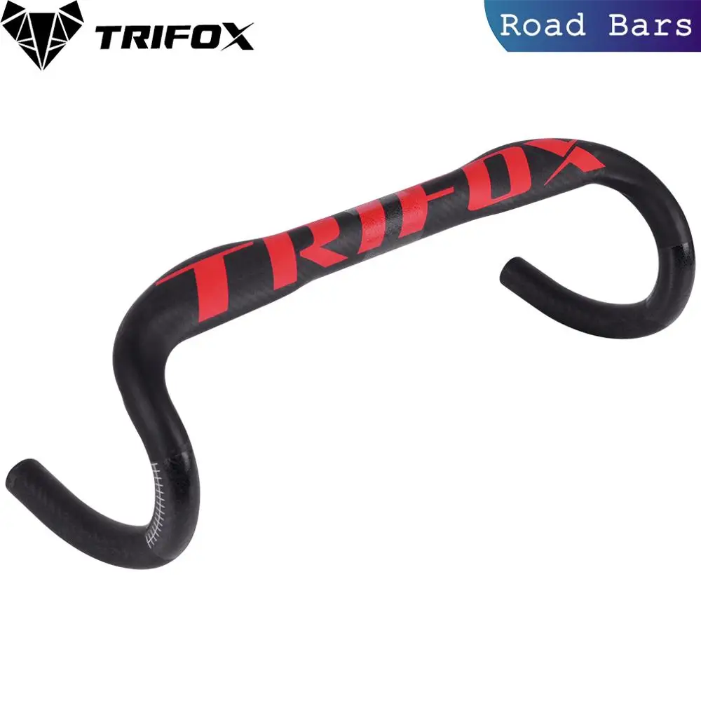 red TRIFOX углеродный руль 31,8 мм 3K дорожный велосипед/MTB руль углеродный дорожный велосипедный руль части велосипеда - Цвет: red