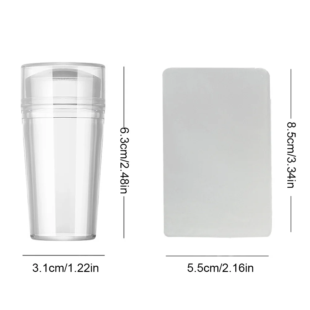 DIY скребок штамп для дизайна ногтей прозрачный силиконовый желе со скребком