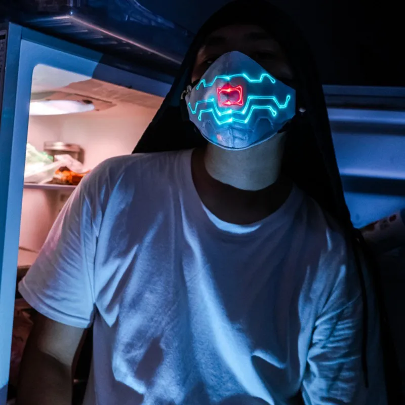 7 цветов светодиодный-маска волоконно-оптический ткань хорошо маски личности