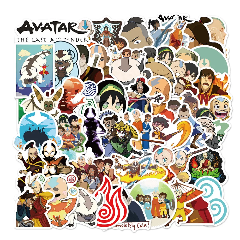 

50pcs Anime Avatar The Las Airbender Waterproof PVC Graffiti Stickers for Notebook Skateboard Guitar Phone Water Cup Stickers