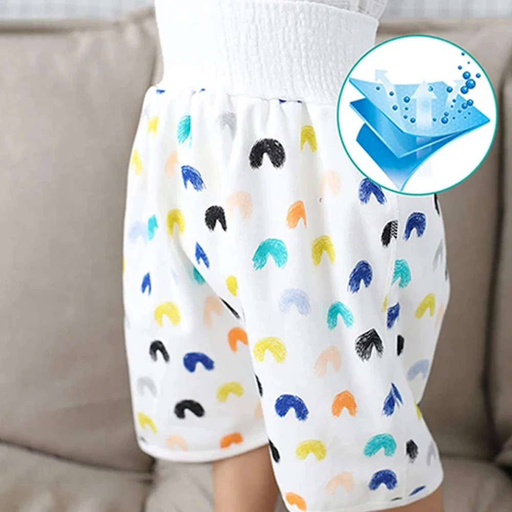 

Kids Urine-proof Bed Skirt Pants Training Skirt Children Diaper Skirt Cartoon Leak-proof Mattress Breathable Cotton