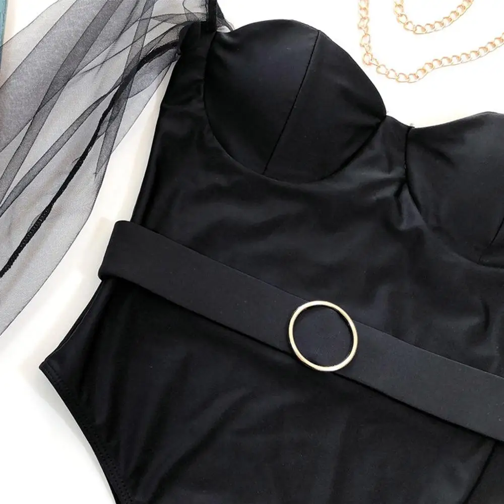 

2020 New Fashion sexy bikini Women Mesh Off Shoulder Bikini Push-Up Pad Swimwear Swimsuit women solid color Beachwear suits 50**