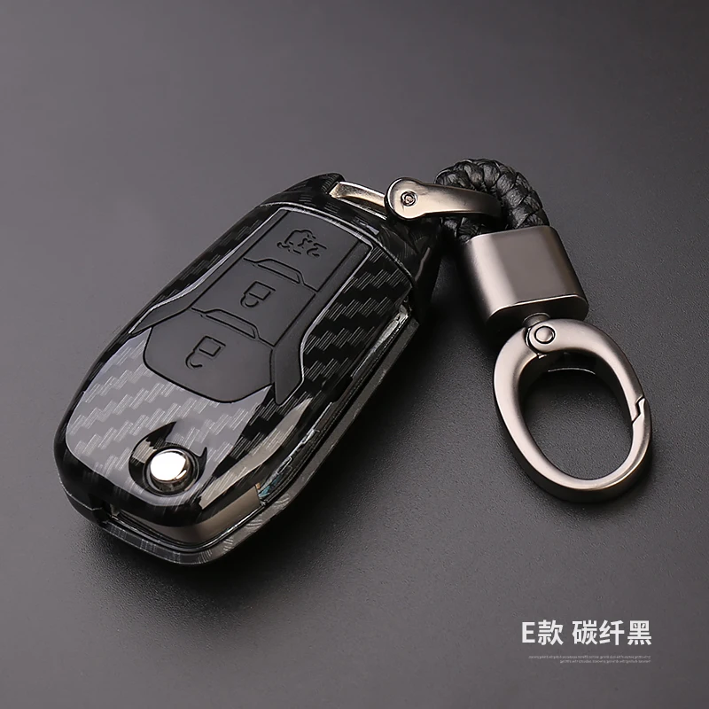 Чехол для ключей из углеродного волокна для Ford Fiesta Focus 3 4 MK3 MK4 Mondeo Ecosport Kuga Focus ST