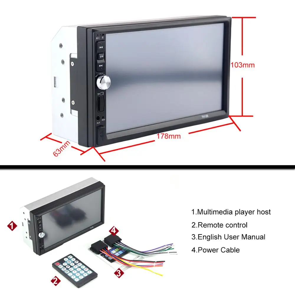 car radio 2 din autoradio 2din central multimidia player touch screen auto audio raer view camera mirror link | Автомобили и