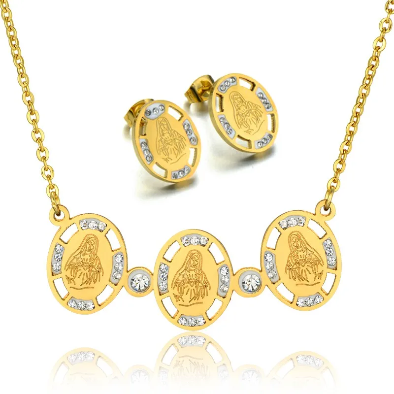 Модные сережки из нержавеющей стали с подвеской и медальоном для женщин