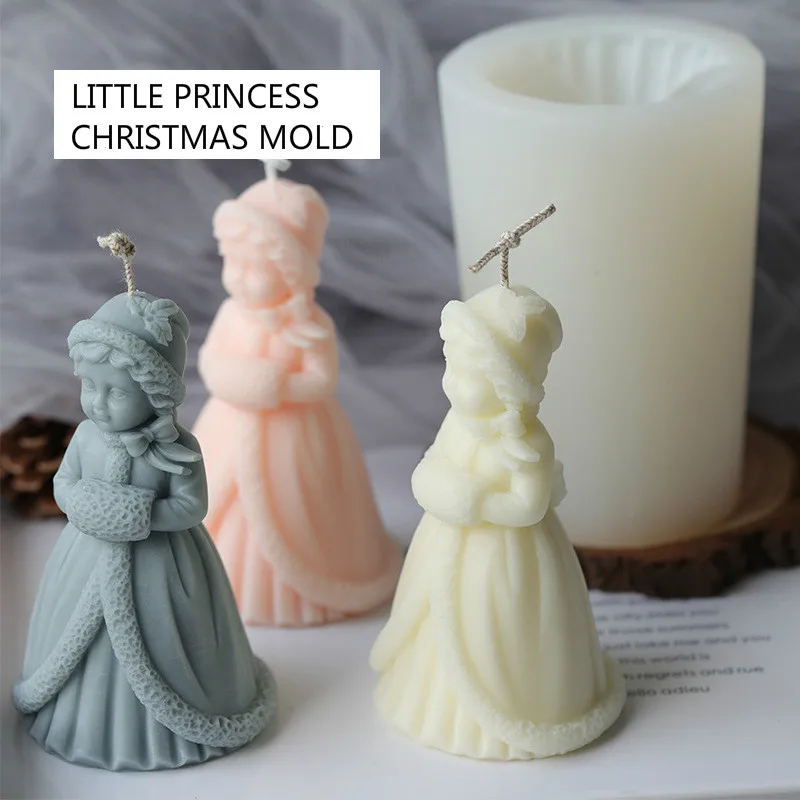 

Christmas Silicone Mold Scented Candle Mold Candle Making Christmas Cute Princess Plaster Mold Baking Ice Cube Mold