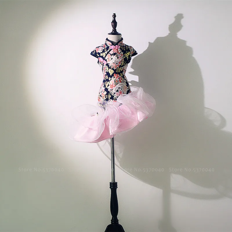 Ципао для девочек вечернее платье принцессы Детский костюм выступления на сцене