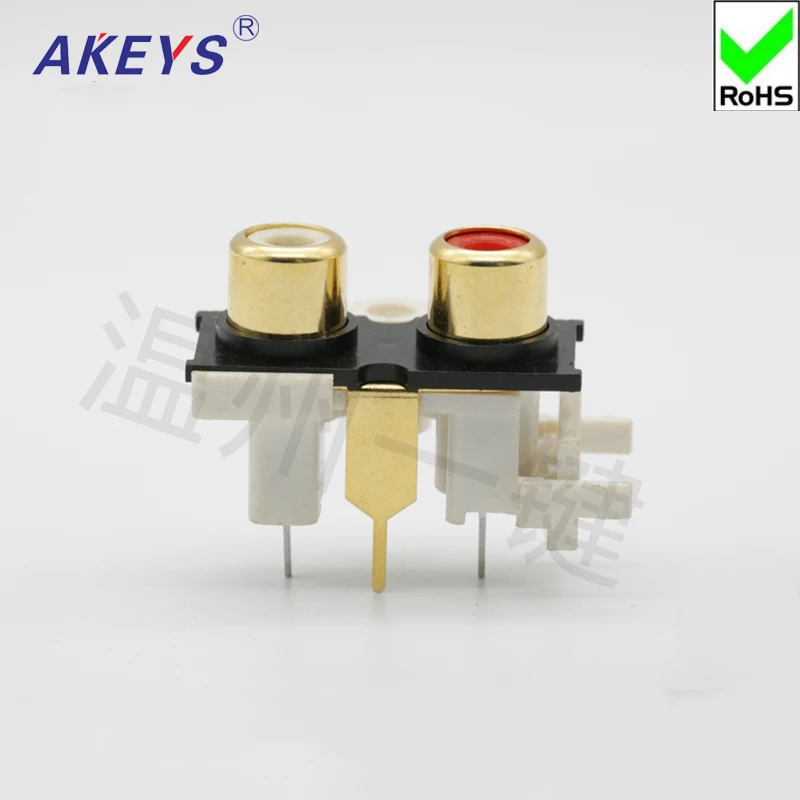 5 шт. гнездо с двумя отверстиями 3 футовое RCA seat PCB сварное аудио и видео Гнездо Lotus 4