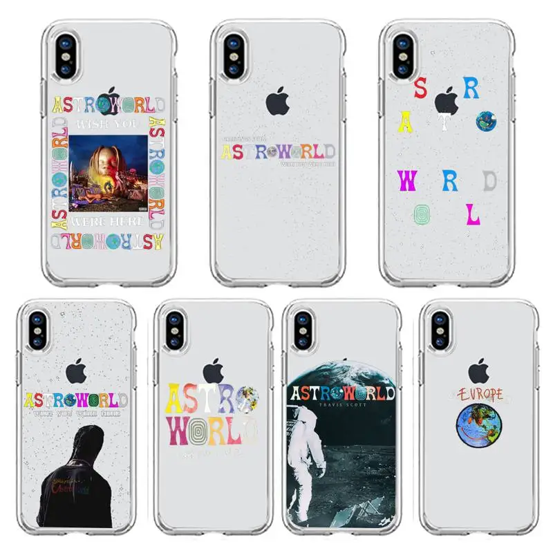 Прозрачный мягкий чехол для телефона с рисунком Тревиса Скотта астромира рапера