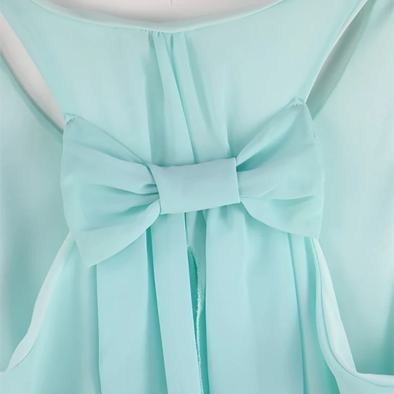 

Summer dress 2021 fashion bow casual women sundress solid color beach dress chiffon dress women clothes vestidos plus size