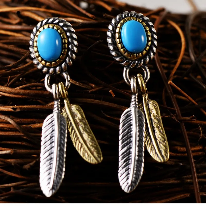 Новинка 100% однотонные серебряные серьги 925 пробы в ретро-стиле из тайского