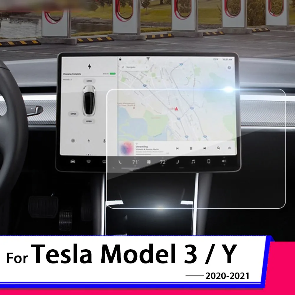 

Car Screen Protector Suitable For Tesla Model 3/Y Screen Film Navigation Tempered Interior Modification Protection Screen