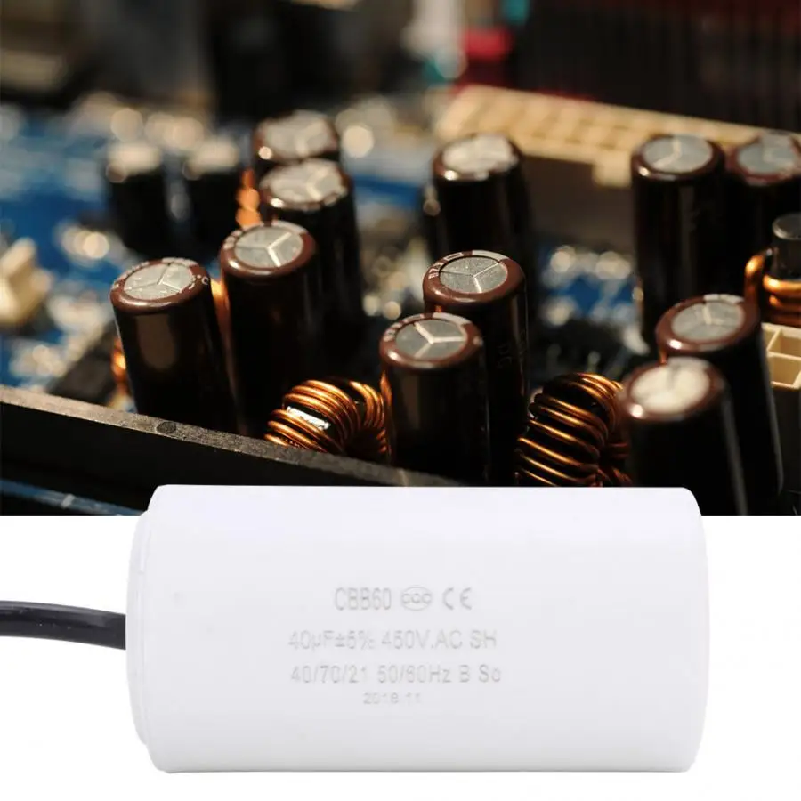 CBB60 eco-friendly Рабочий конденсатор двигателя Экологичные изоляционные 450V 40 мкФ ESR 0 2