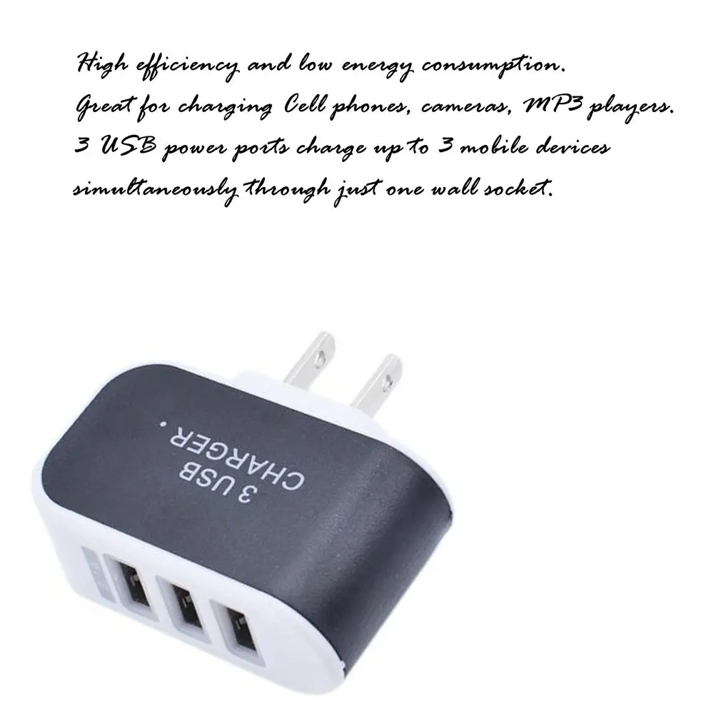 Фото 3 порта 3.1A тройной USB порт настенный домашний дорожный адаптер переменного тока 3 порта 3.1A тройной USB порт настенный домашний дорожный адаптер переменного тока