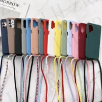 crossbody necklace strap lanyard cord soft phone case for huawei p20 p30 lite p40 pro honor 8x 9x 10 nova 8se y6 2019 back cover