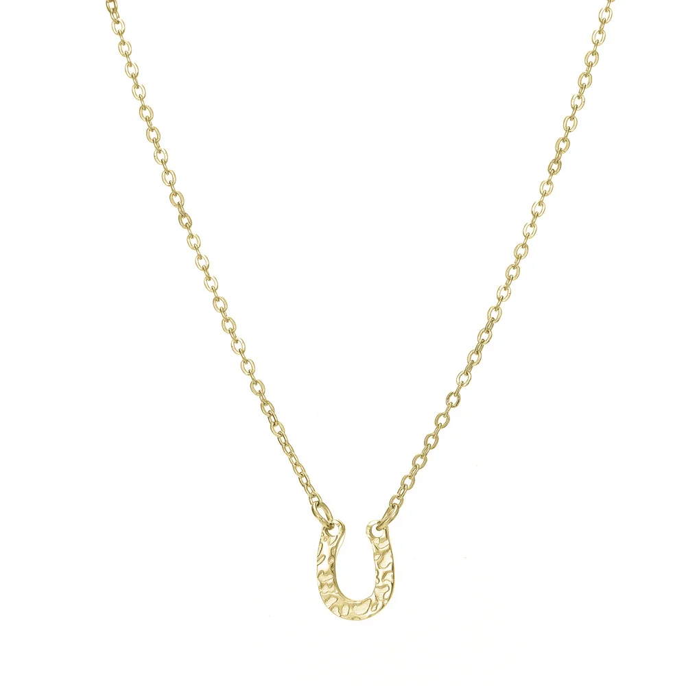 Женское золотое ожерелье из нержавеющей стали u-образная подвеска массивное