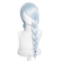 mei mei cosplay wigs anime jujutsu kaisen cosplay women 65cm braid ice blue heat resistant synthetic hair wigs halloween role pl