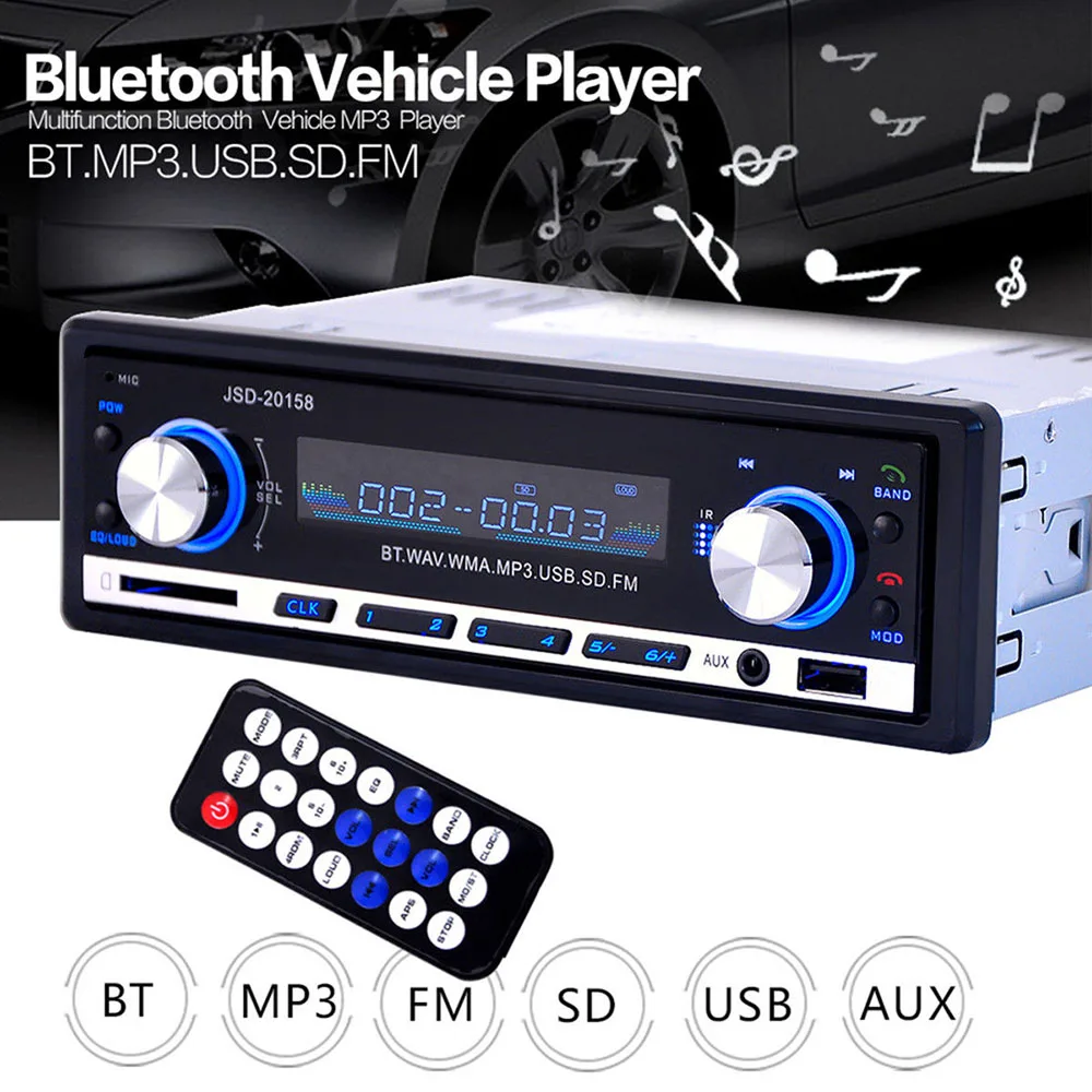 Автомобильная стереосистема 1 Din MP3 Bluetooth функция ручного звонков с зарядным