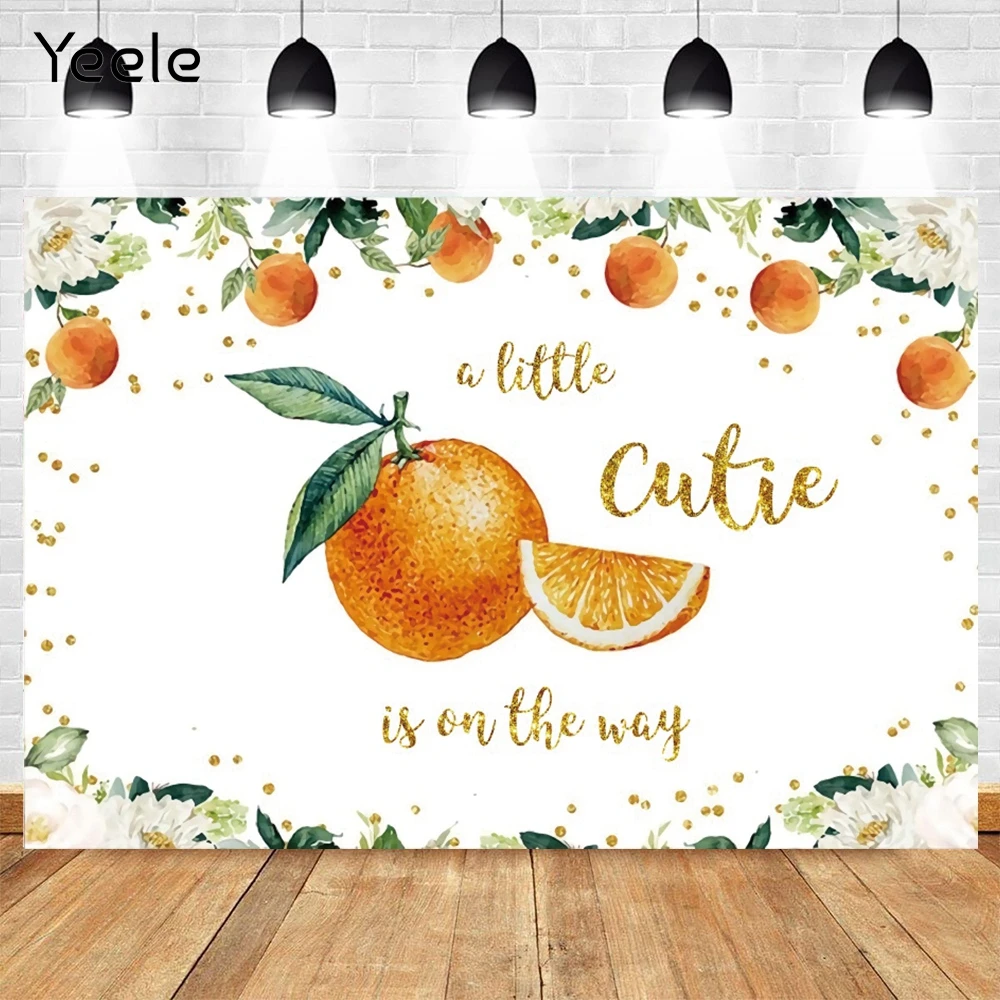 

Yeele Photography Backdrops Vinyl Flower Orange Fruit Newborn Baby Shower Birthday Photographic Background Photo Studio Decor