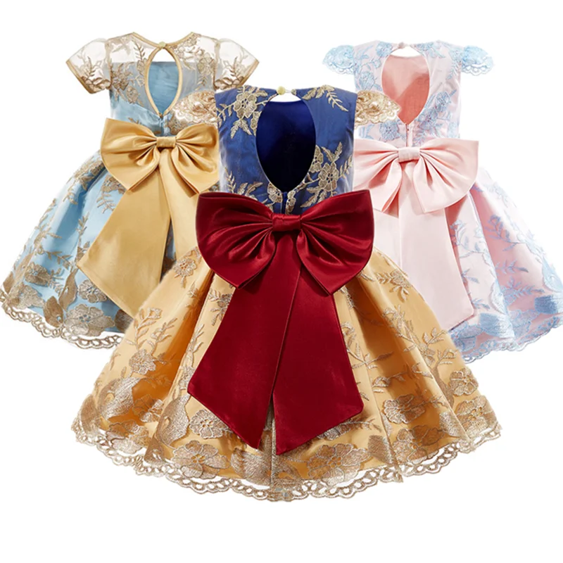 

Girl Princess Dress Flower Girl Dress Summer Birthday Party Dresses For Girls kids wedding gown