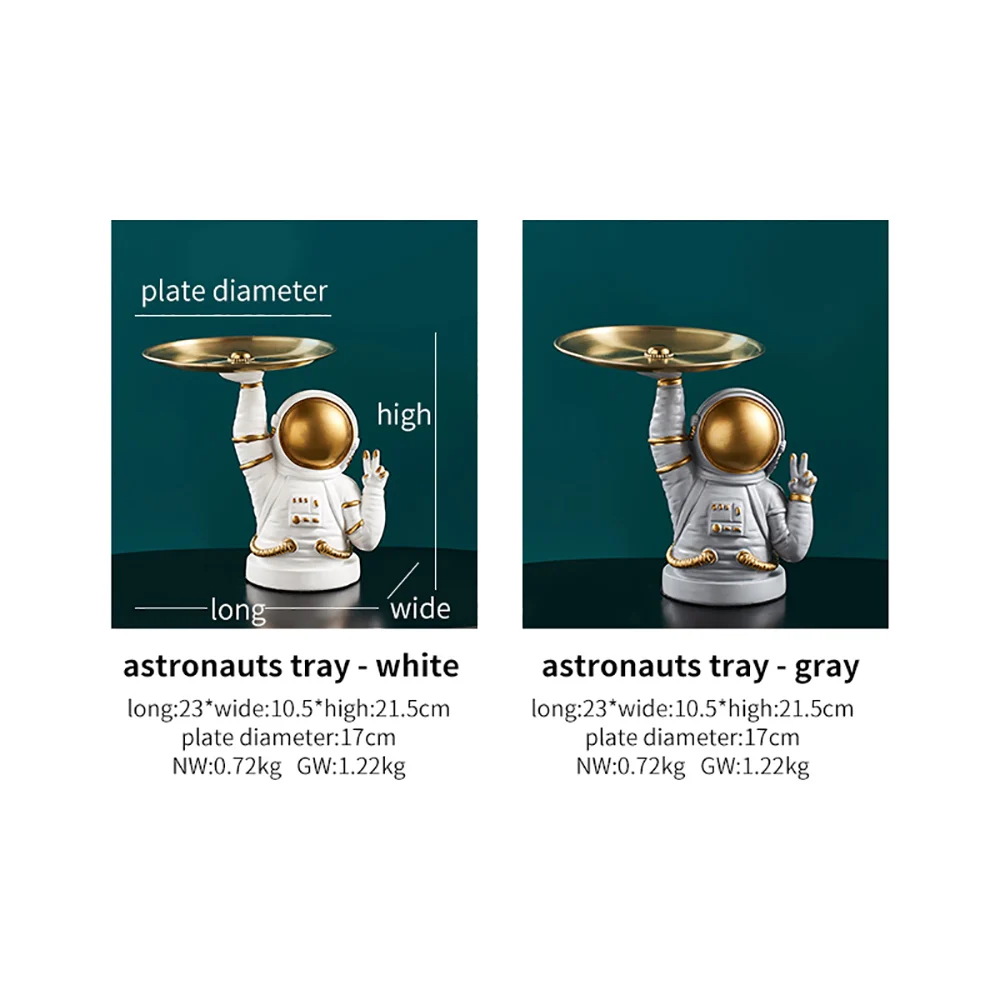 

Modern Home Decor Nordic Style Creative Astronaut Tray Resin Sculpture Desk Decoration Accessories Candy Snack Storage Gift