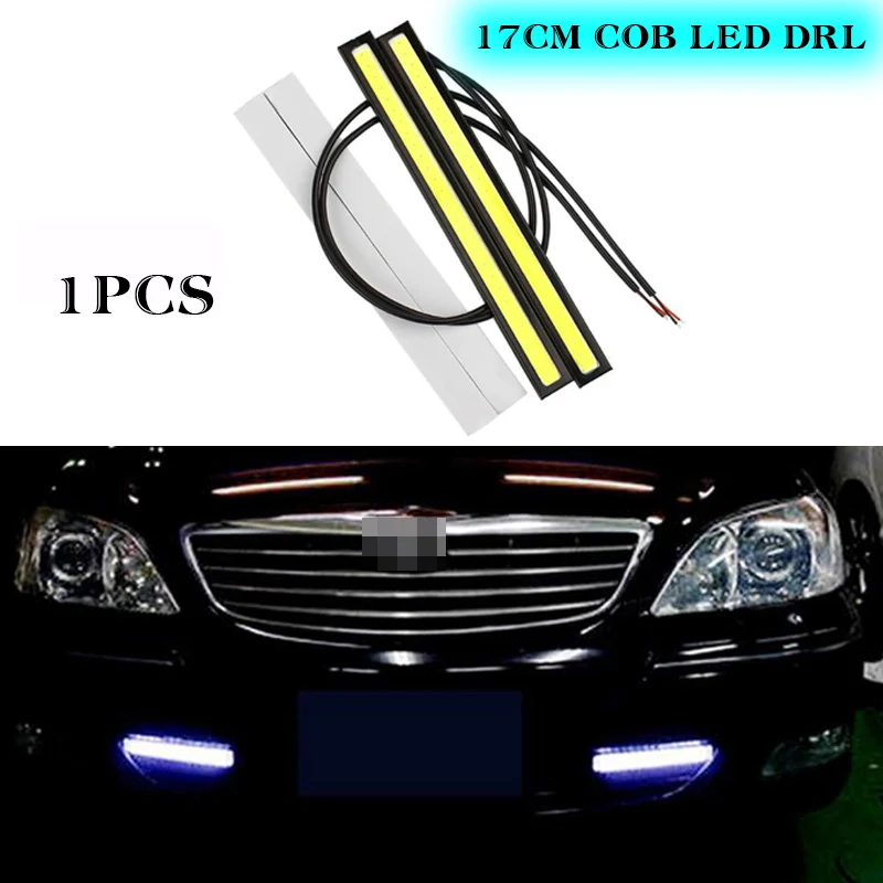 1x 17 см светодиодные COB DRL дневные ходовые огни полоса 12 В автомобильная панель