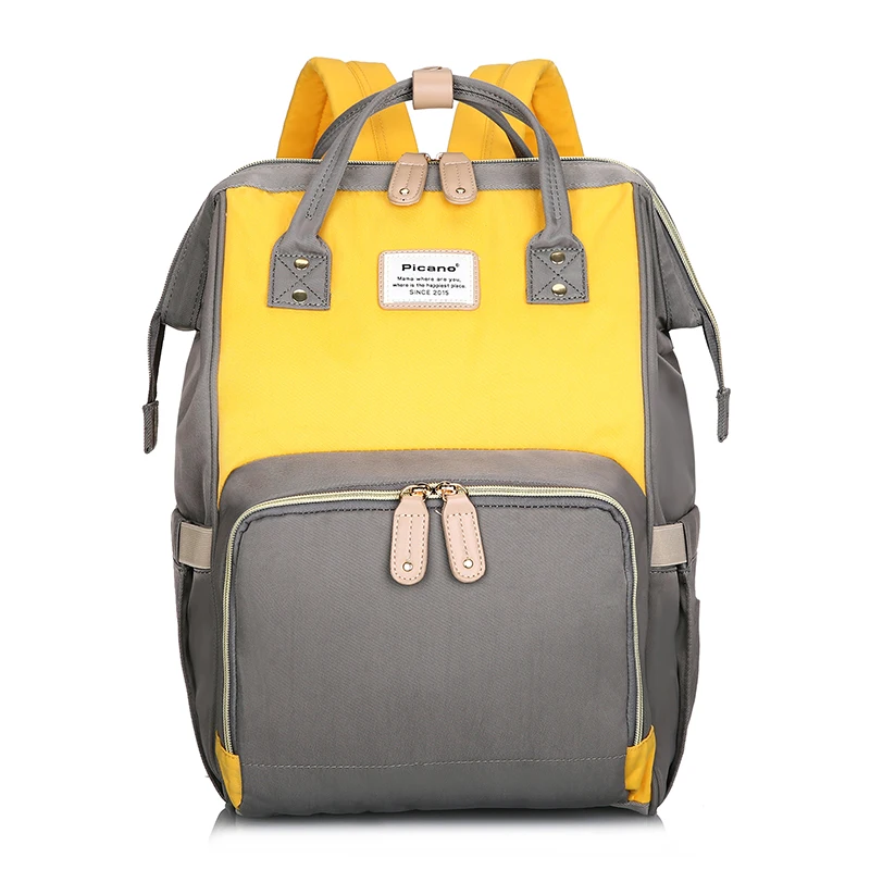 Gray-Yellow KUBUG большой мумия сумка рюкзак для матерей пеленки детские рюкзаки многофункциональная сумка для кормления - Цвет: Gray-Yellow