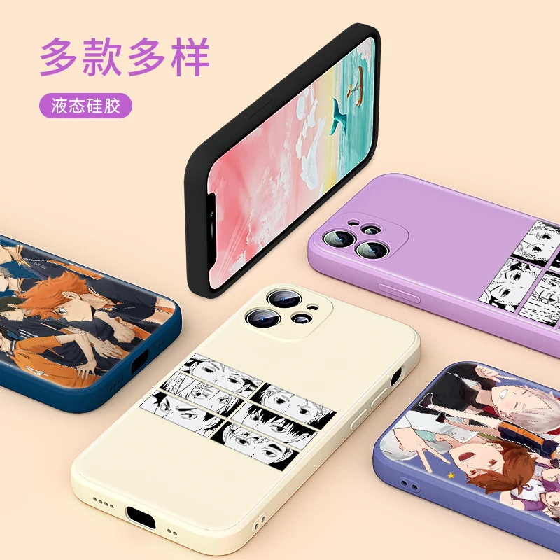 

Cute Japan Anime Haikyuu For Apple IPhone 13 12 Mini 11 Pro XS MAX XR X 8 7 6S SE Plus Liquid Silicone Soft Cover Phone Case