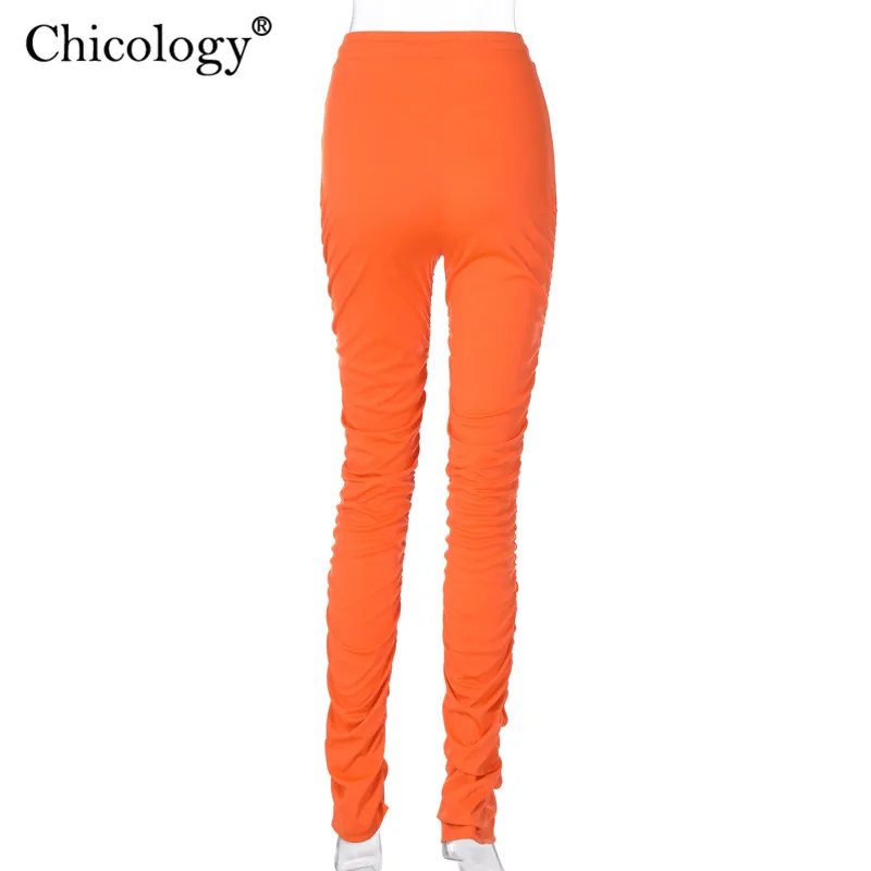 

Chicology Pleated Stacked Pants Women Fashion Streetwear High Waist Trousers 2020 Autumn Winter Sexy Clothes Capri Sweatpants