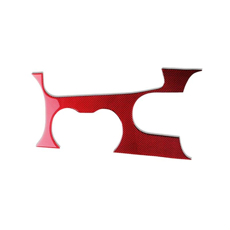 

Red Carbon Fiber Interior Gear Shift Box Panel Cover Cup Holder Decor Cover Trim for Ford Mustang 2015-2019