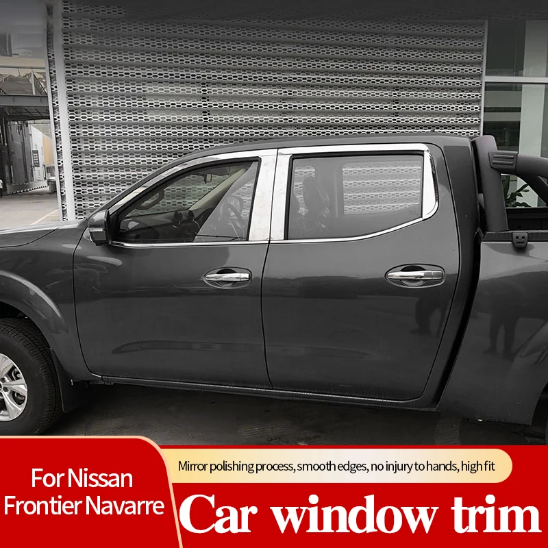 

Car Window Trim For Nissan Frontier Navarre Metal Body Decorative Strips Scratch Resistant Exterior Tool Accessories