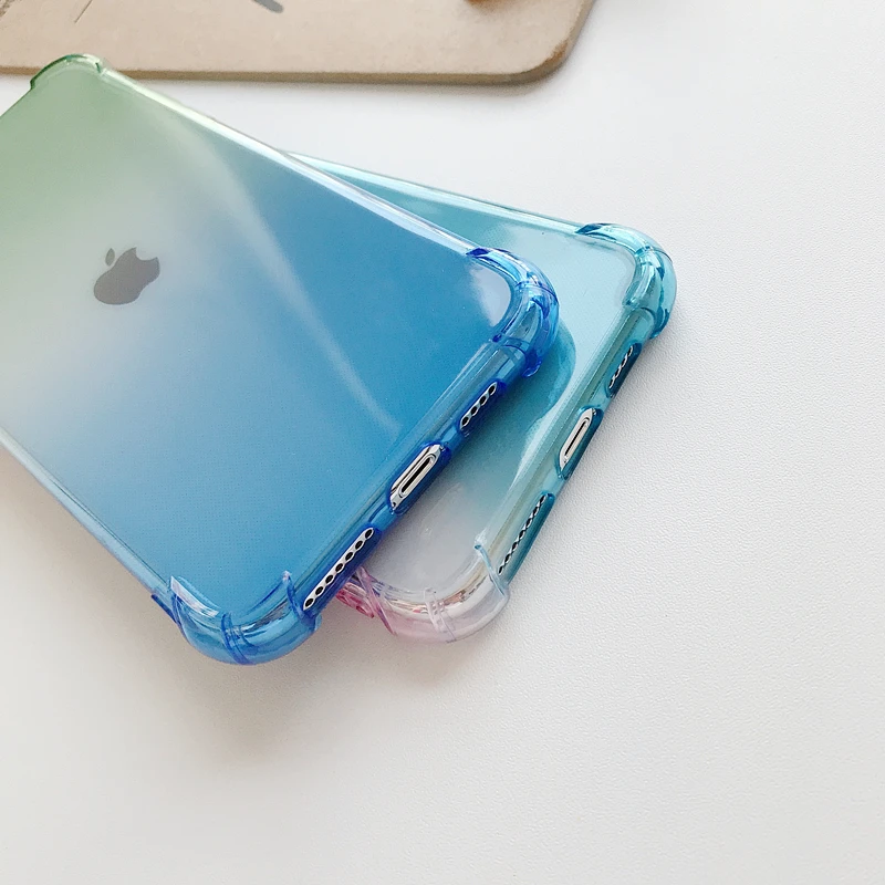 Градиентный чехол из ТПУ для iPhone 11 Pro Max мягкий силиконовый четыре угла защита от