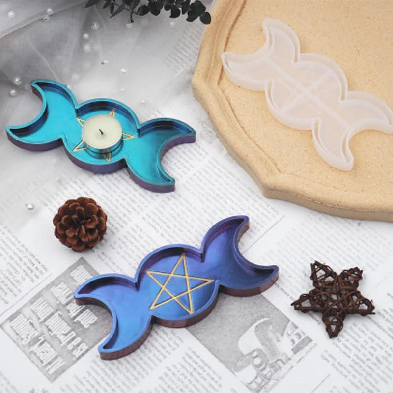 

Transparent Silicone Mould Dried Flower Resin Decorative Craft DIY Sun Moon Phase Box Plates Mold Epoxy Resin Molds for Jewelry