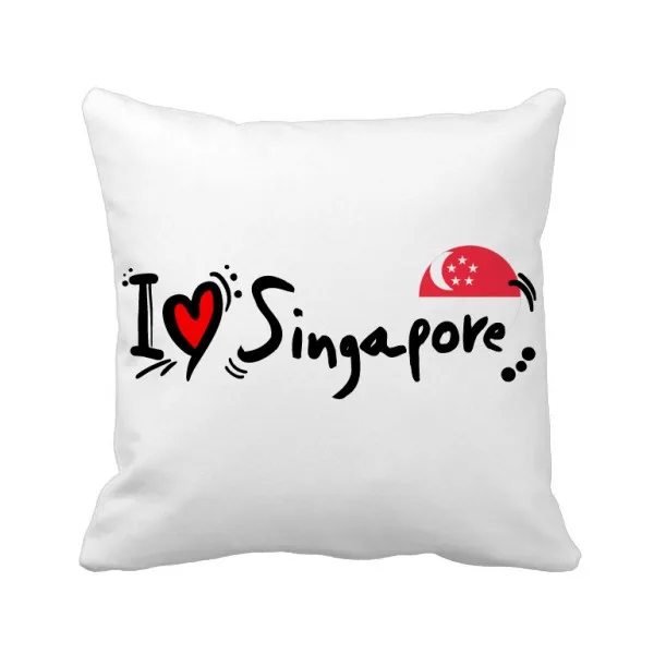 

Квадратная подушка с надписью «I Love Singapore Word»