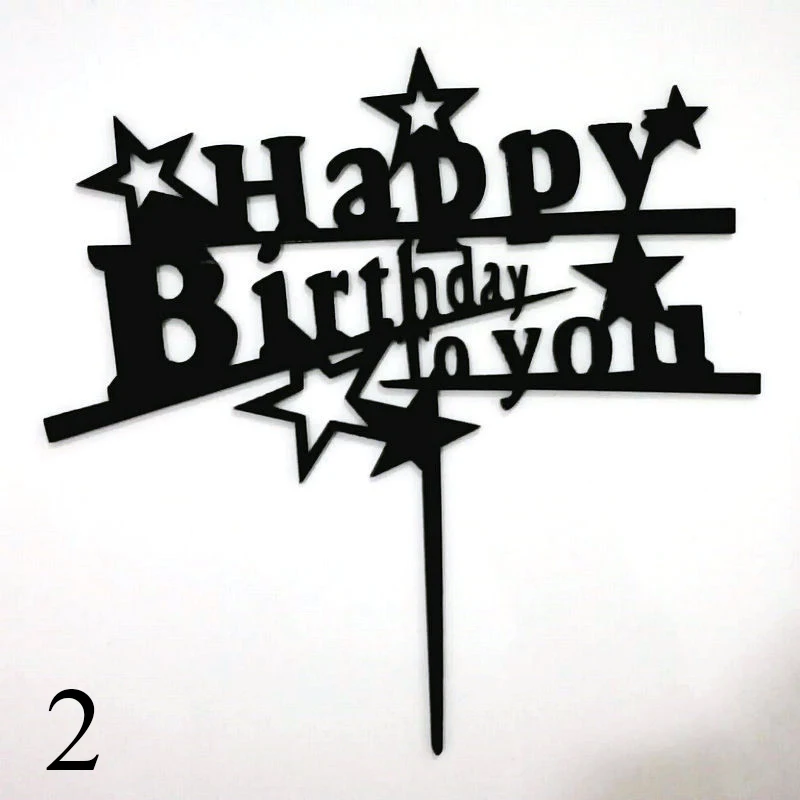 6 1 шт., украшение для торта с надписью «Happy Birthday», украшение в виде блестящей звезды на день рождения, зеркальный акриловый Топпер для торта, декор для торта в честь рождения ребенка - Цвет: 6