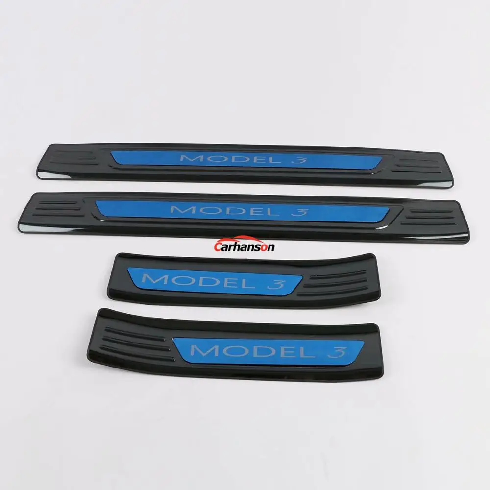 Автомобильные аксессуары Стайлинг для Tesla Model 3 2017 2019 Накладка на порог из